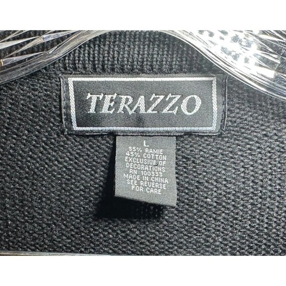 Terazzo Cardigan Sweater Women’s Size Large Multi Color ￼Cabincore Full Zip - Picture 2 of 8